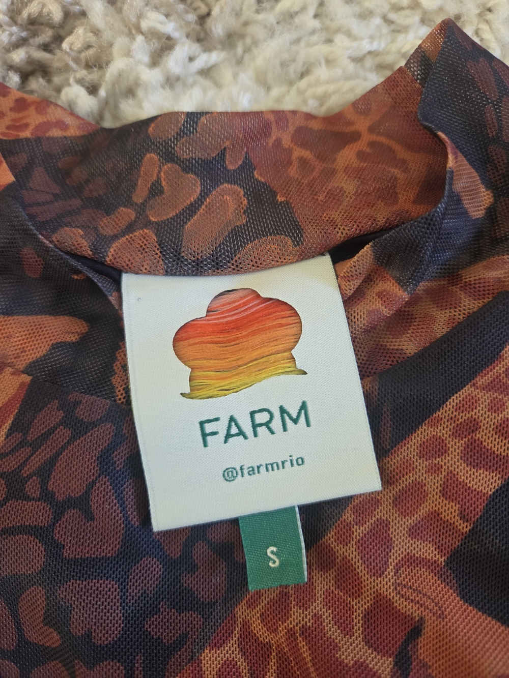 FARM Rio Orange and Black Giraffe-Print Long Sleeve Top - Picture 4 of 4